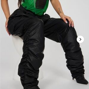 Black Ruched Women's Boot Pants NWT